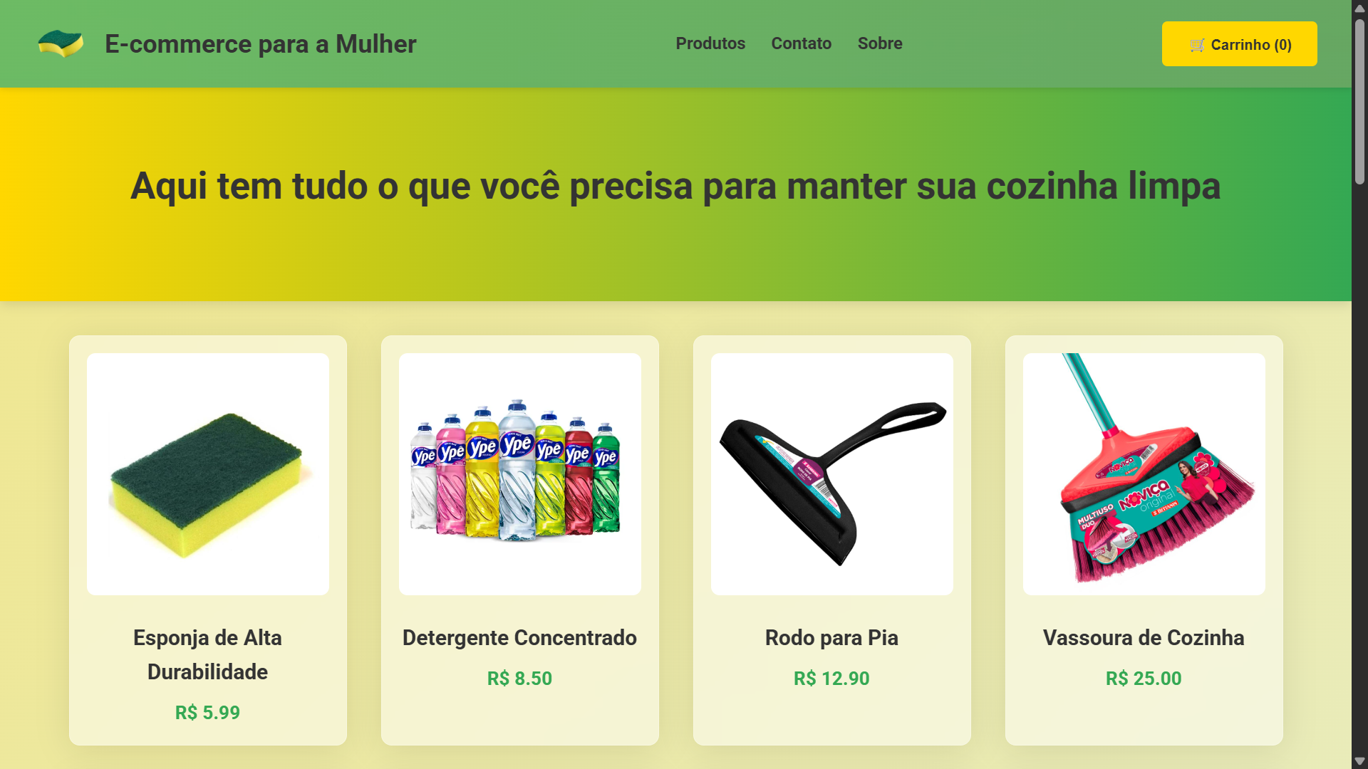 Website responsivo para e-commerce